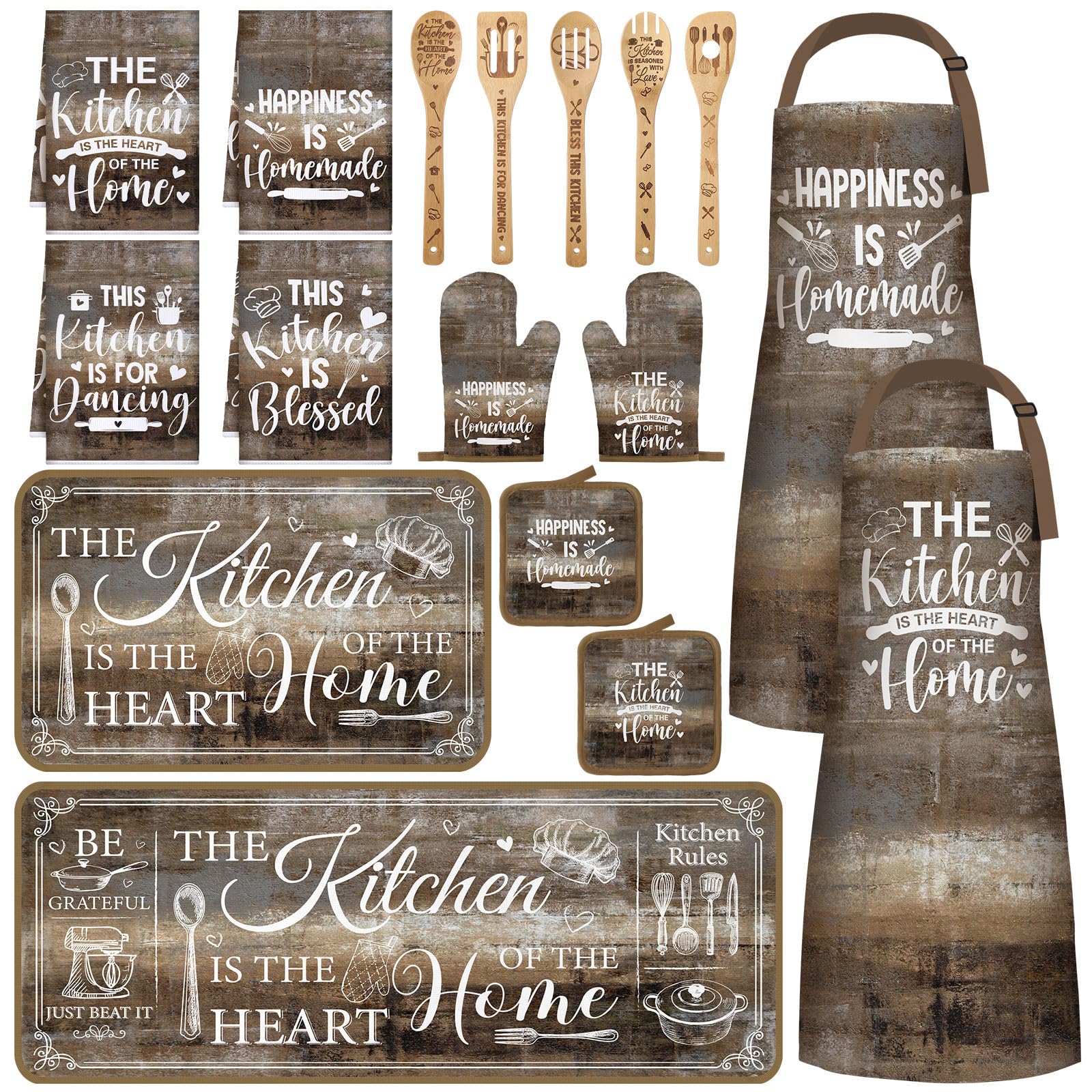 Thanksgiving Kitchen Decor Set - 17 Pcs -25