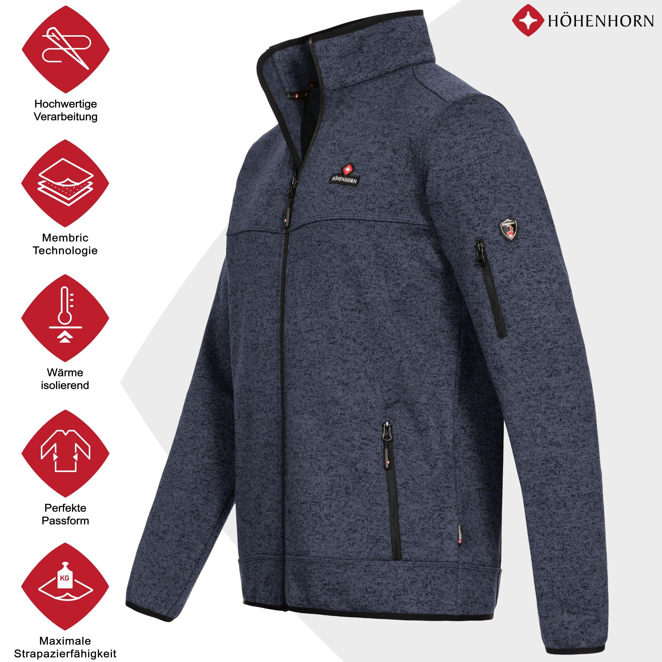 Höhenhorn Badus Eigler Veste polaire pour hommes Outdoor Full Zip Trekking