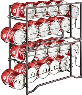 Simple Trending 2-Pack Soda Can Beverage Dispenser Rack, Stackable Can Storage Organizer for pantry or Refrigerator- Dispe...