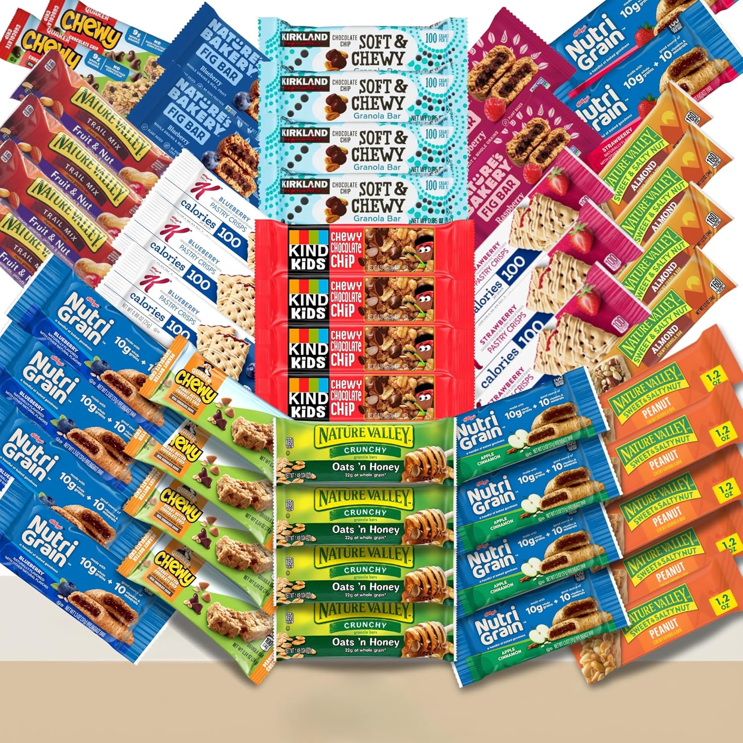 Granola Bars Bulk Variety Pack 66 Count Individually Wrapped Healthy Snacks for Adults Office Break Room Breakfast Bars Snack Box Gift Basket Food Gifts