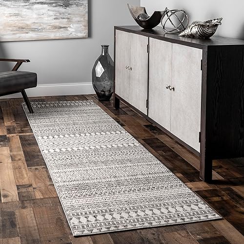 Miniatura 10 de nuLOOM Catherina - Alfombra geométrica de transición, 12 x 15 pies, color gris