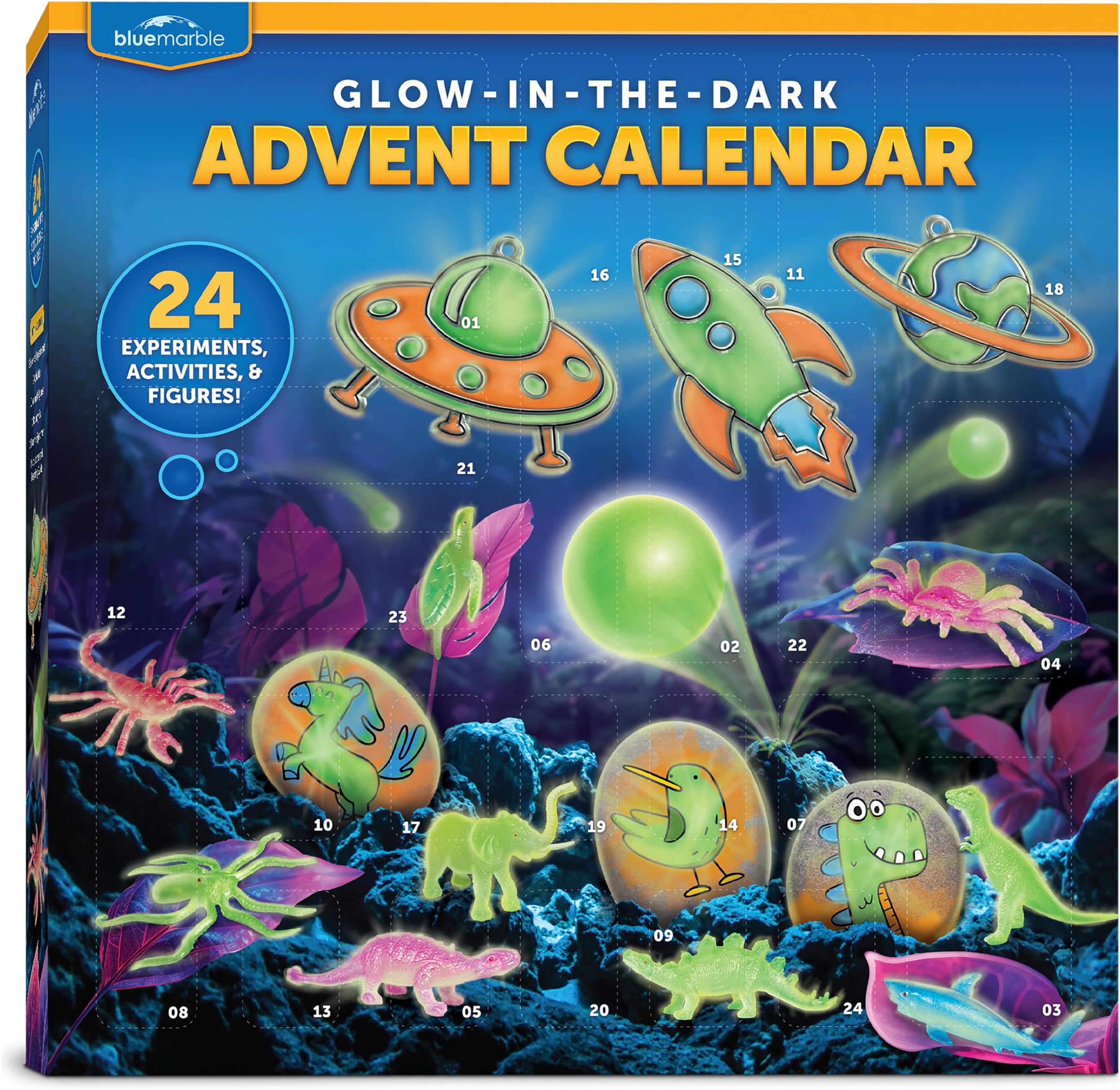 2026 Glow In The Dark Advent Calendar – Countdown Calendar with 24 Science Activities, Experiments & Animal Figures | Fun & Educational Kids Advent Calendar
