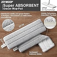 Vista 8 de JOYMOOP Trapeadores planos, trapeador de microfibra para limpieza de pisos y limpiador de paredes, mango de trapeador de 50" con cabezal plano