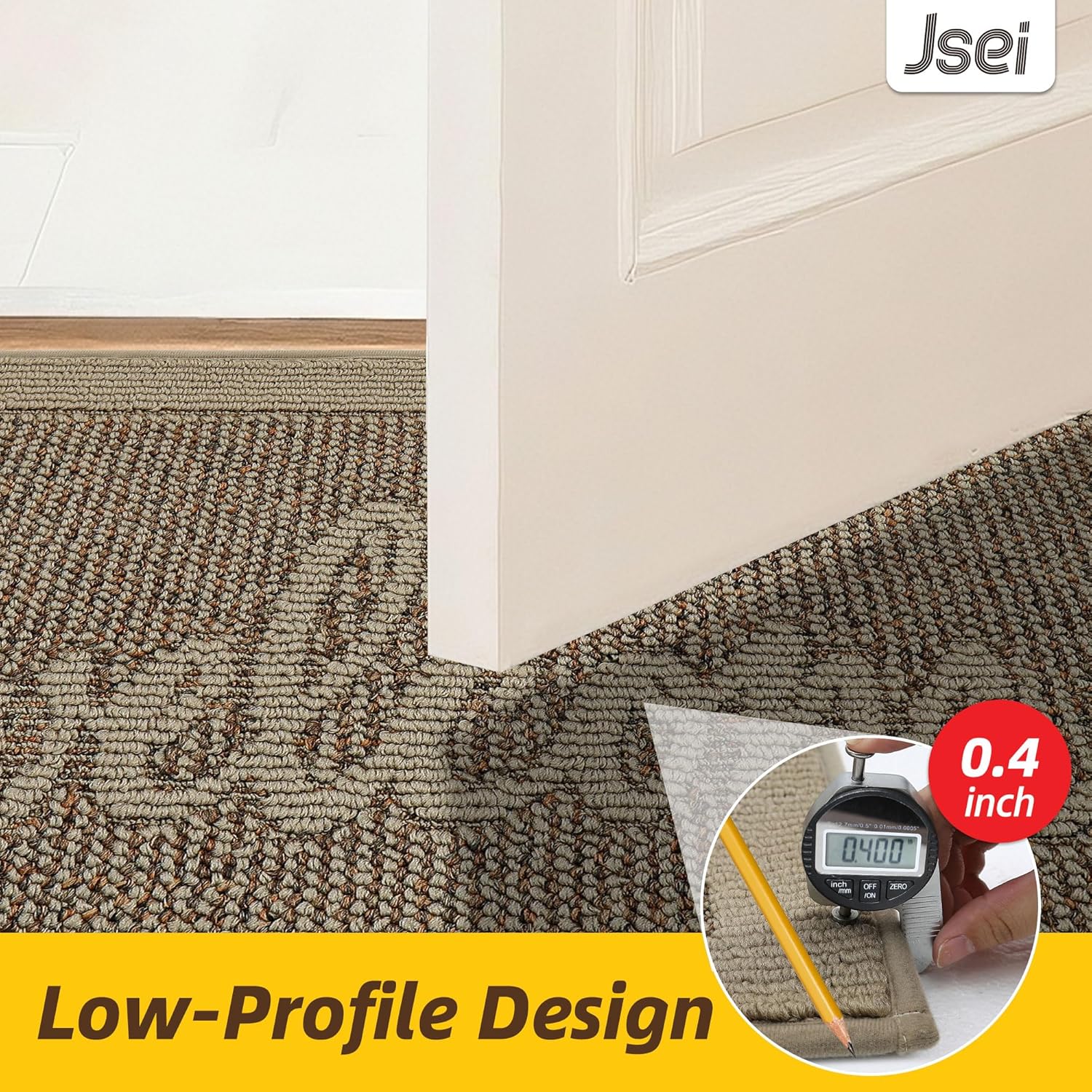 JSEI Door Mat 20"x 32",Absorbent Dirt Welcome Mat,Non-Slip Entryway Rugs Washable Indoor Entrance Mats,Low Profile Floor Mat for Entryway and Front Back Door,Beige