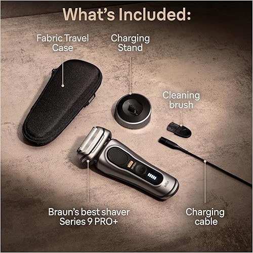 Miniatura 2 de Braun Maquinilla de afeitar eléctrica Series 9 9517s PRO+ para hombres, 5 elementos de afeitado Pro y ProTrimmer de cabello largo de precisión,