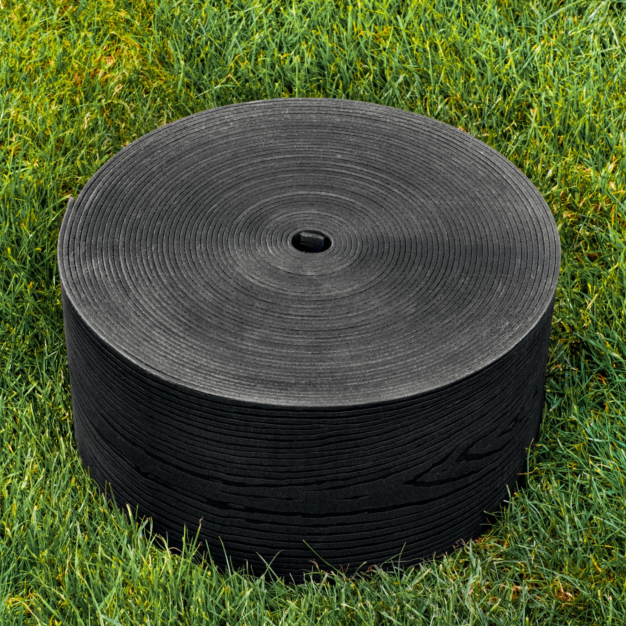 UNIGARDIA Bordure de Jardin Flexible 20m - Hauteur 13cm, Épaisseur 3mm - Bordure de Gazon en Plastique - Bordure de Pelouse résistante aux UV, Utilisation Facile, Noir avec Décor en Bois