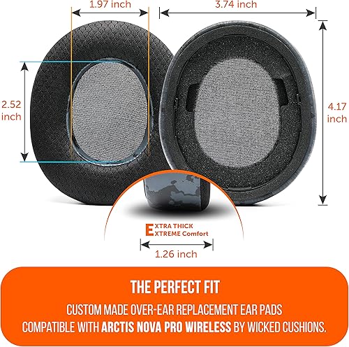 Miniatura 5 de WC Mod Kit Nova Pro Wireless & Nova Elite - Almohadillas de gel refrescante, diadema de silicona y placas magnéticas para SteelSeries Arctis Nova