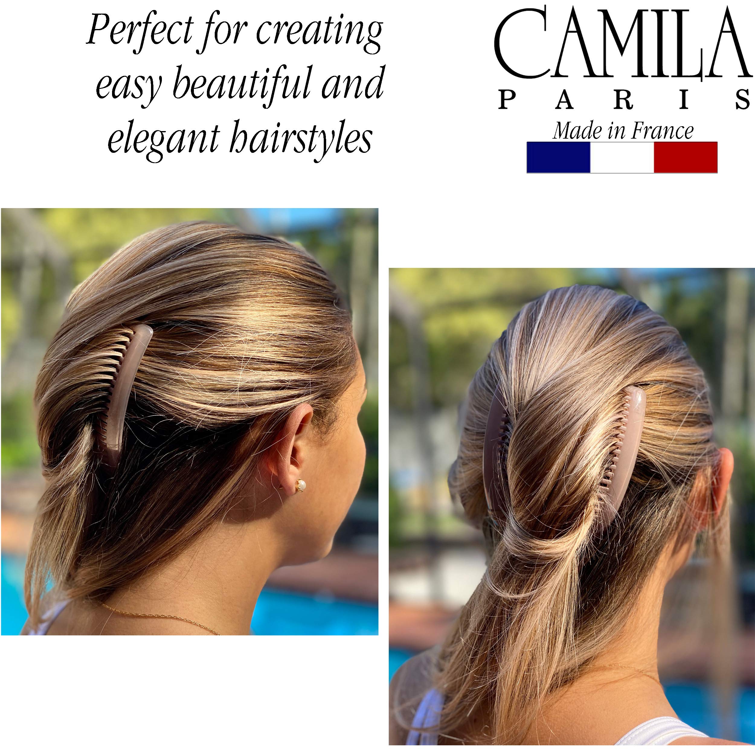 Camila Paris CP2912 Haarkamm, 10,2 cm, groß, gedrehte Haarkämme