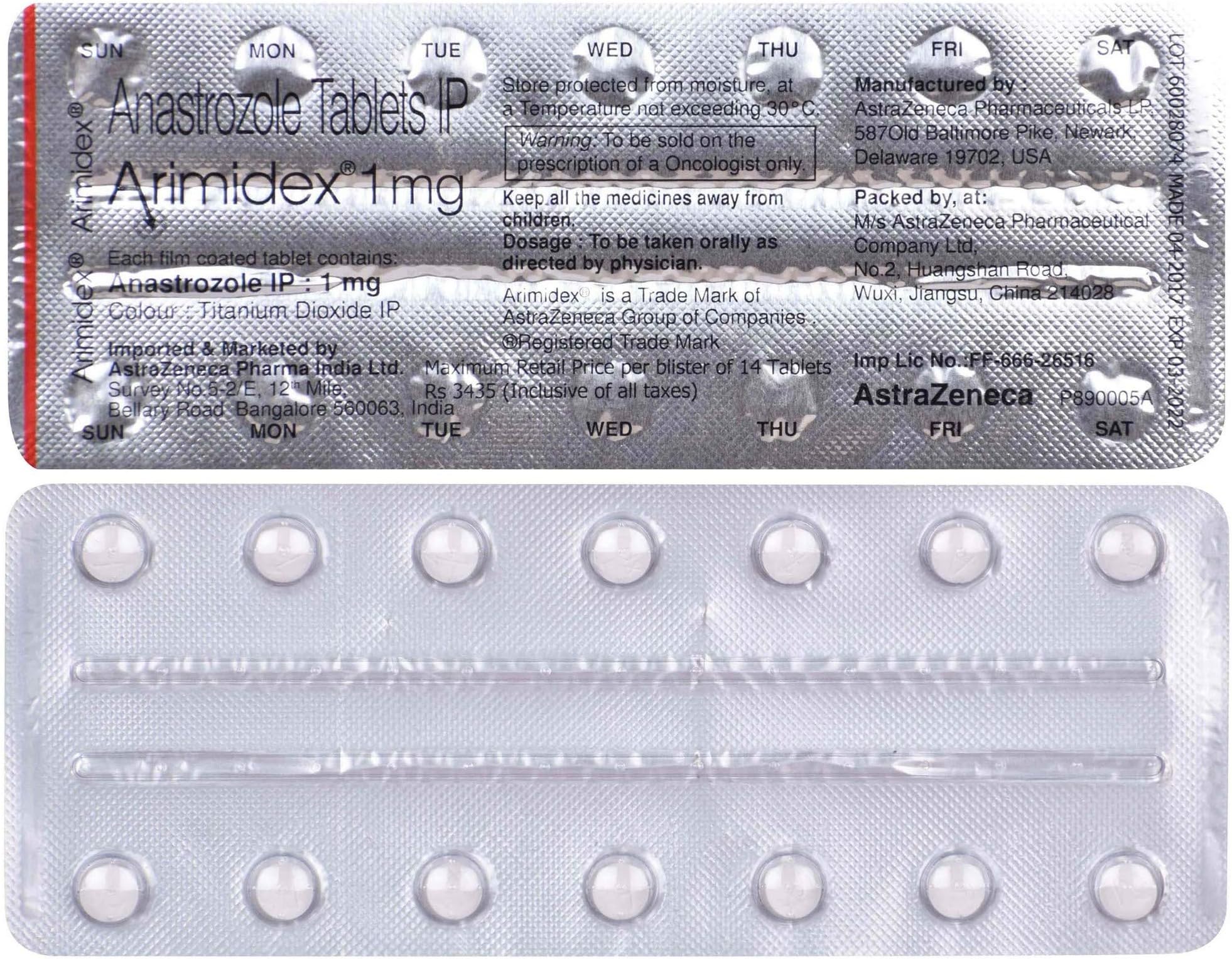 Arimidex 1mg - Strip of 14 Tablets