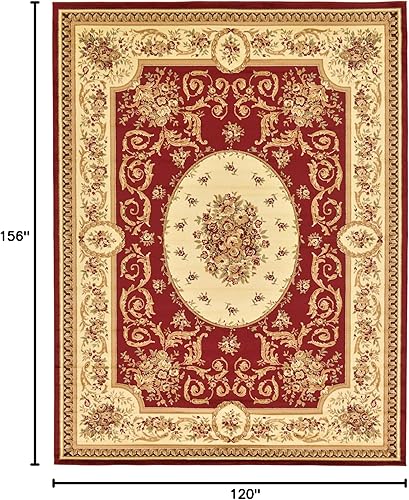 Miniatura 3 de Unique Loom - Alfombra clásica tradicional, colección Versalles, Polipropileno, RojoVerde