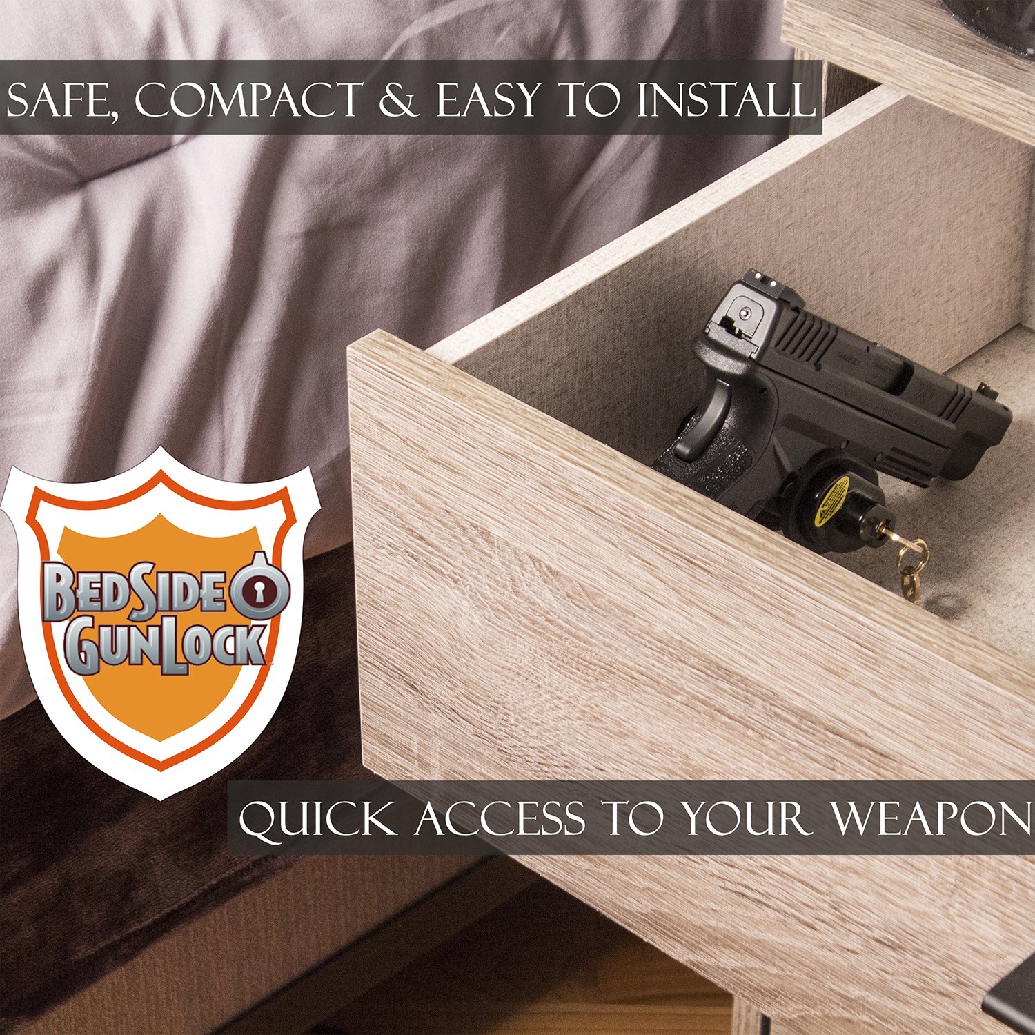 Buy BedSide GunLock Gun Safe Storage Trigger Lock for Guns Pistol