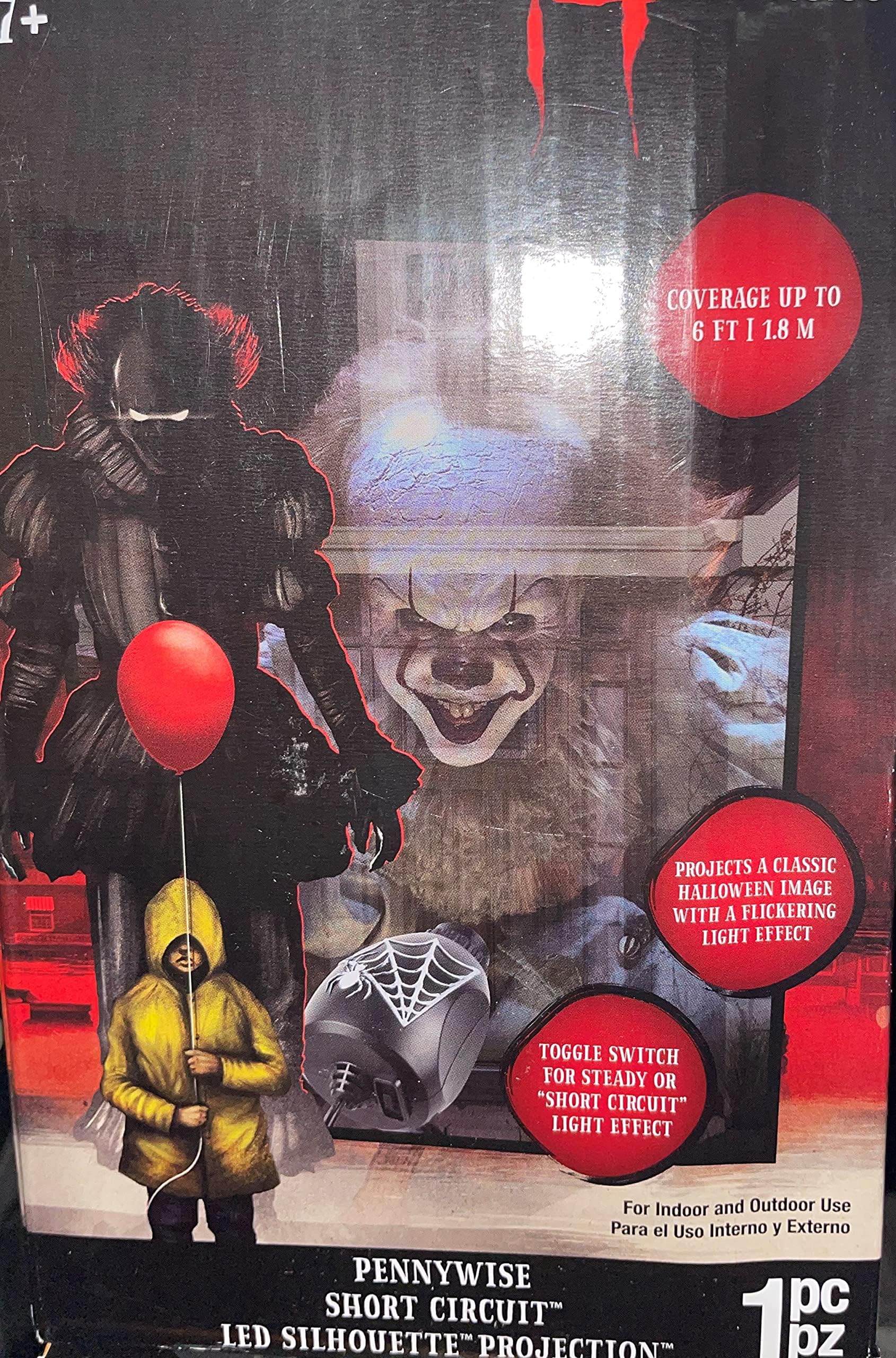 GemmyIT Pennywise Halloween Lightshow Projection Silhouette Pennywise Indoor/Outdoor Decoration