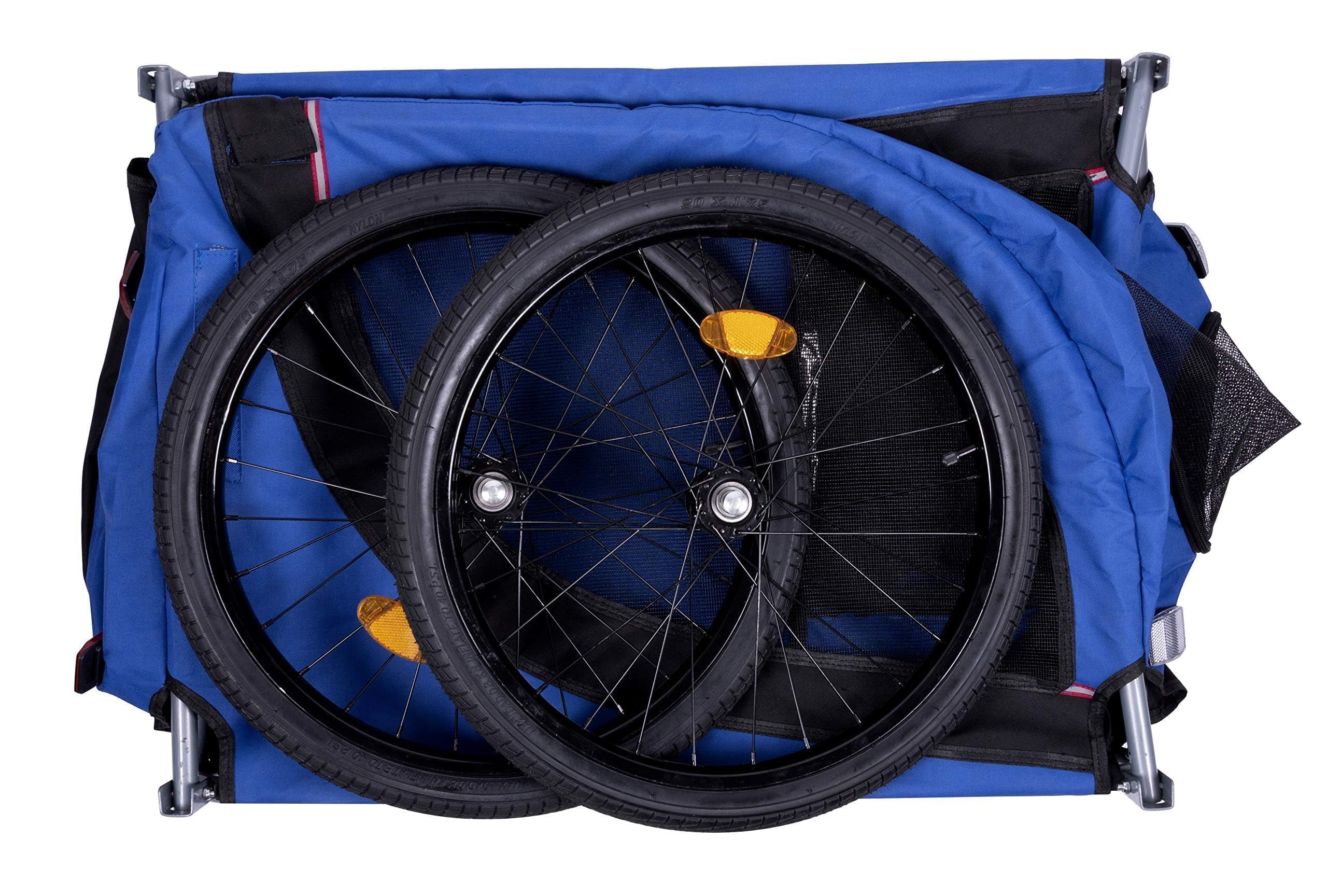 vidaXL Hondenfietstrailer oxford stof en ijzer blauw - Overige Dieren-accessoi