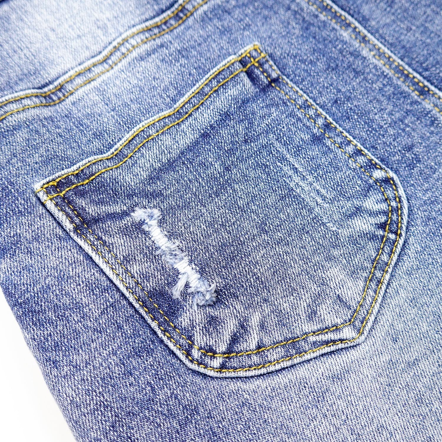 KIDSCOOL SPACE Girls Denim Skirt,6-14T Little Big Girls Ripped A-line Jean Overall Dress - Image 3