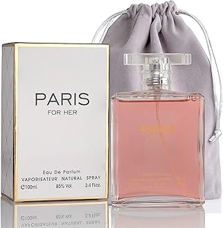 Paris For Her Eau de Parfum Spray Perfume, Fragrance For Women-Daywear, Casual Daily Cologne Set with Deluxe Suede Pouch- 3.4 Oz Bottle- Ideal EDT Beauty Gift for Birthday, Anniversary (3.4)