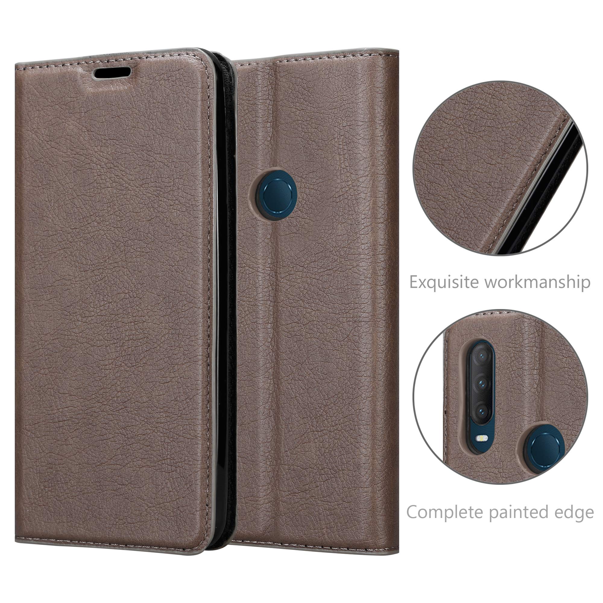 Cadorabo Custodia Libro per Alcatel 5 in Bruno Café - con Vani di Carte, Funzione Stand e Chiusura Magnetica - Portafoglio Cover Case Wallet Book Etui Protezione