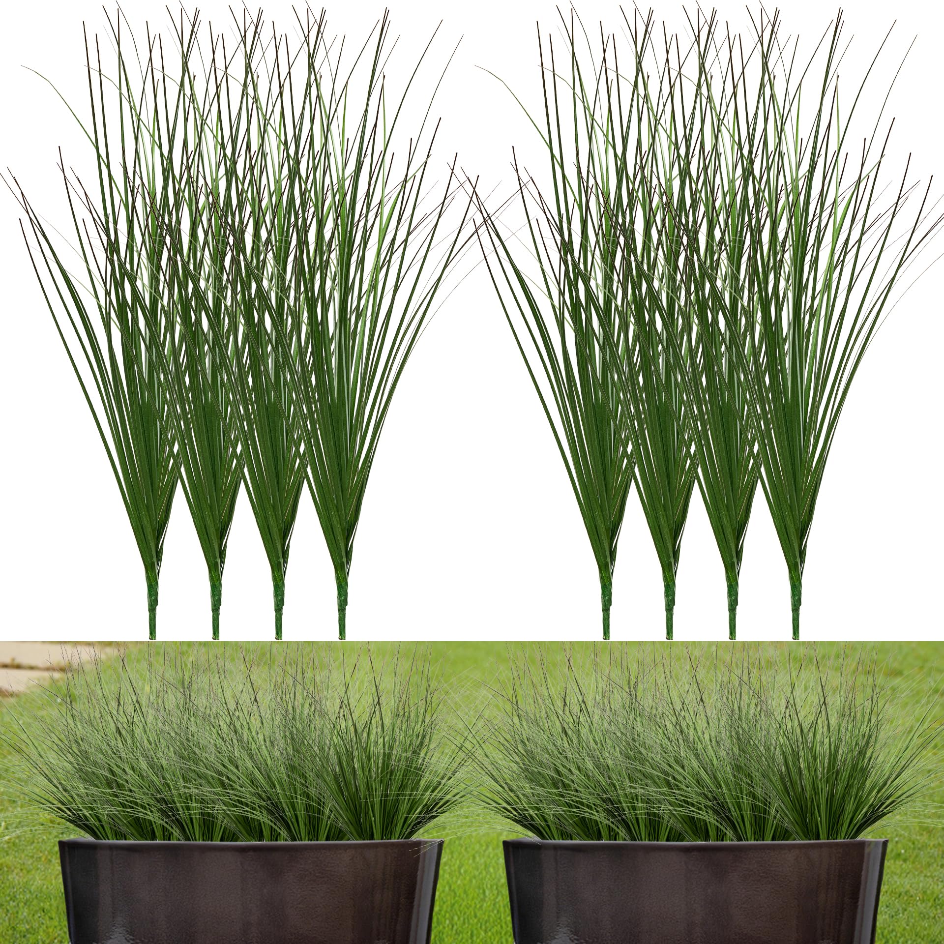 Lot de 8 plantes artificielles en plastique de 43,9 cm avec tiges de verdure pour décoration intérieure et intérieure