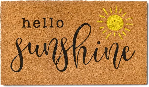 Hello Sunshine Door Mat 30x17 Inch, Sunshine Rug, Summer Welcome Mat Coir
