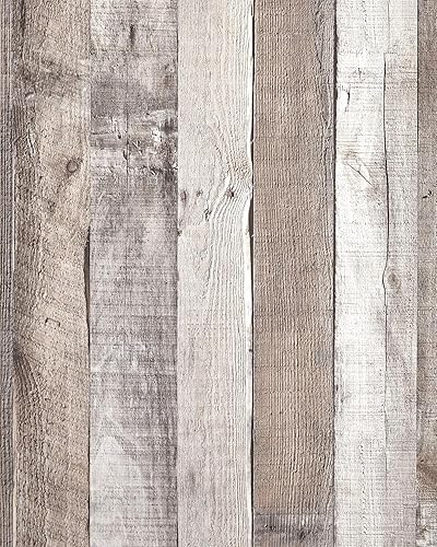 AMIYA Papel tapiz de madera para despegar y pegar 177 x 300 pulgadas papel tapiz de madera de Shiplap papel tapiz de madera sintética de granero