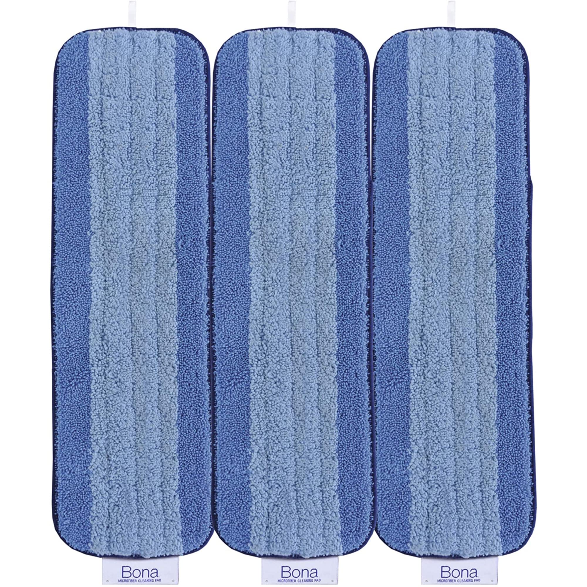 Microfibre Cleaning Pad, for Wood and Hard-Surface Floors, fits Bona Family of Mops, 3 Count (Pack of 3), Blue
