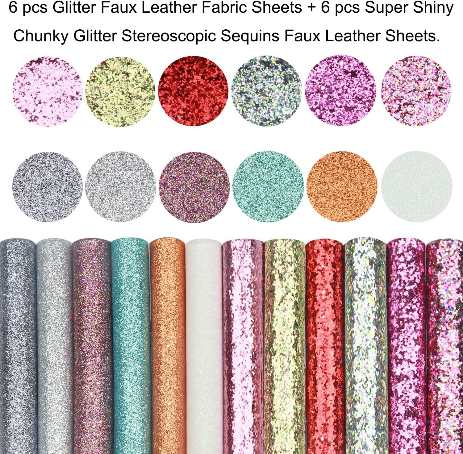 Leather Earring Making Kit - 24pcs Cricut Faux Leather Sheets for Earrings Making - 8.3" x 6.3" Each - Fabric and Tool for DIY Earrings - Jewelry Hair Bows Crafts Supplies for Beginners