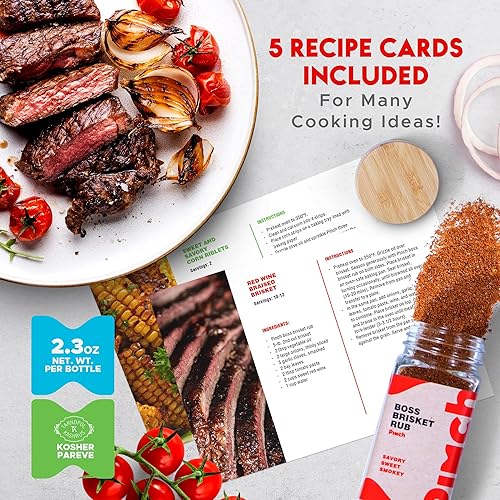 Miniatura 4 de Pinch 5 tarros de condimentos y especias para cocinar, 5 tarjetas de recetas para muchas ideas de cocina, juego de condimentos de regalo con