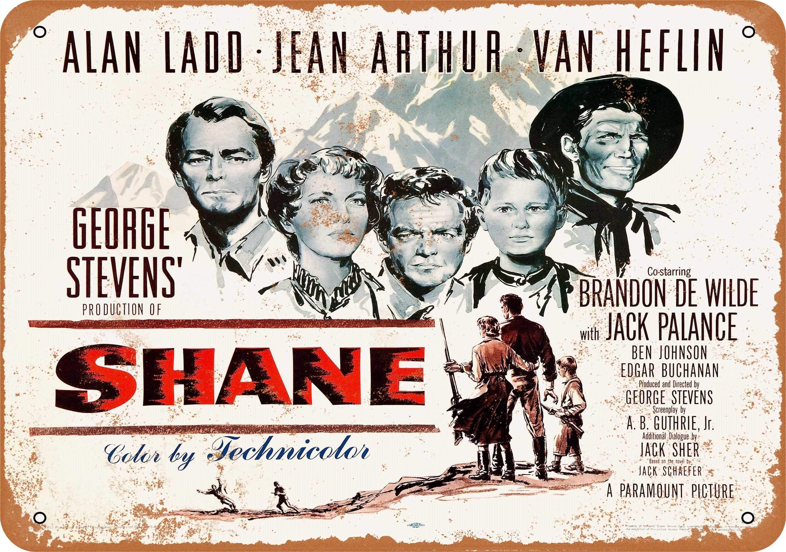Yelacecca 1953 Shane Movie Vintage Style Metal Poster Plaques For Funny Wall Decoration Art Sign Gifts For Christmas Metal Tin Sign 8X12 Inches