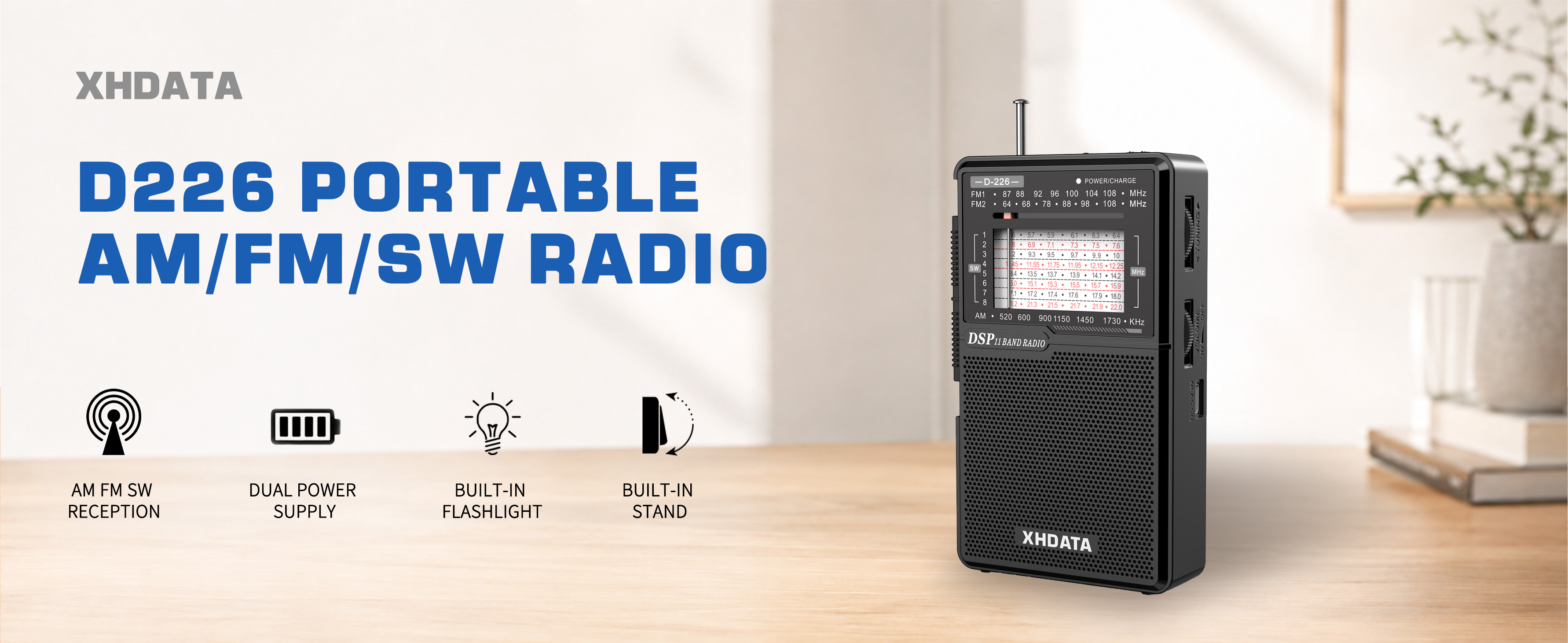 Amazon.com: XHDATA D226 Radios Portable AM FM Shortwave, USB C