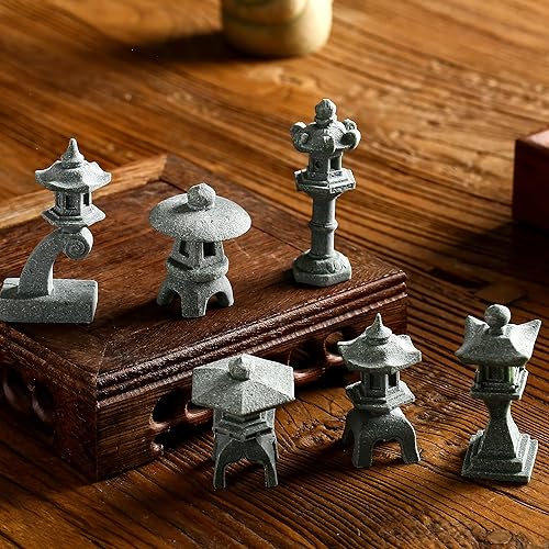 Miniatura 4 de Figuras de pagoda japonesa en miniatura, decoración asiática, pecera, acuario, accesorios de jardín de hadas, terrario zen, decoraciones de bonsái