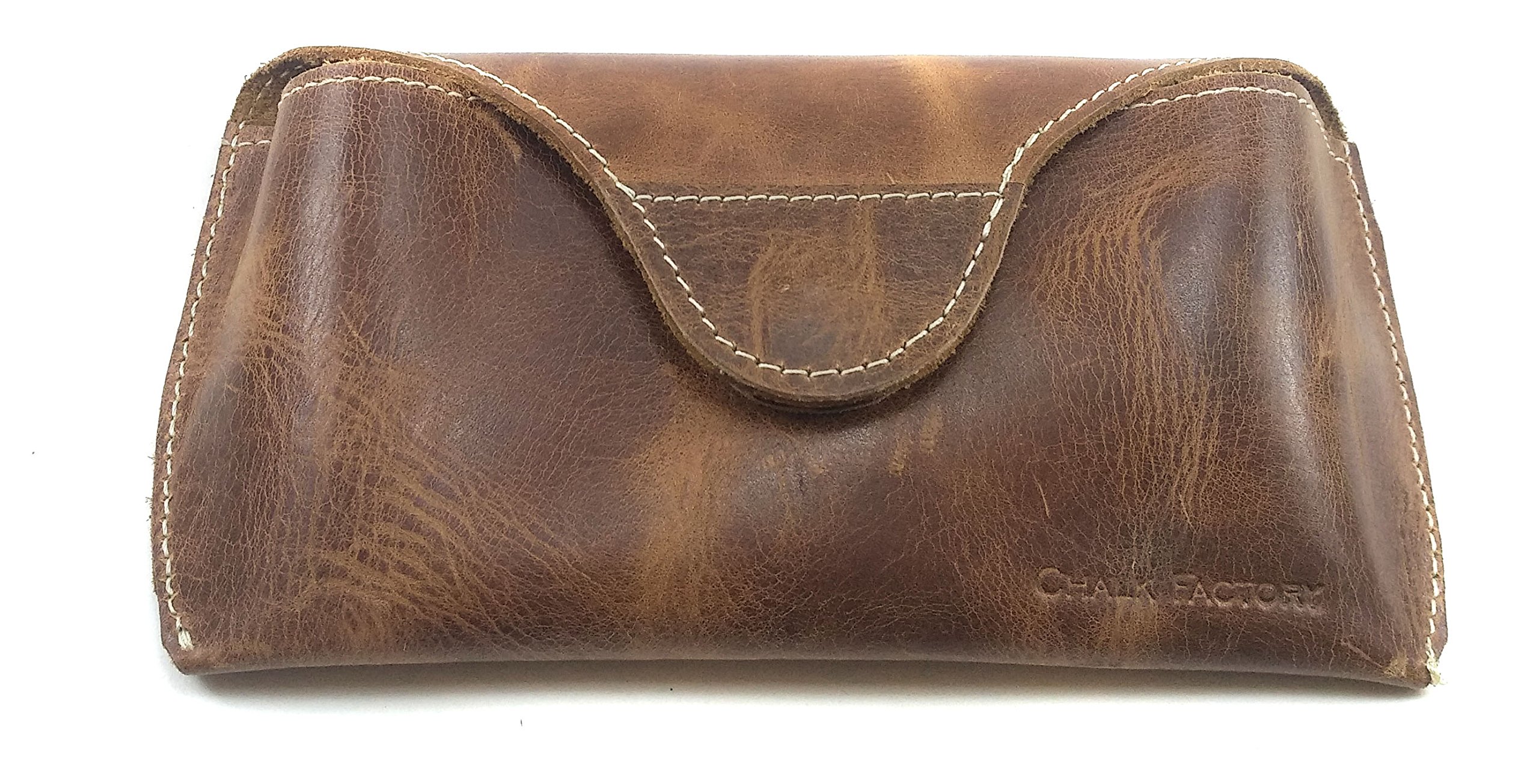 Chalk FactoryNatural Leather Eyeglass Soft Case Sungl Cover (Tan)