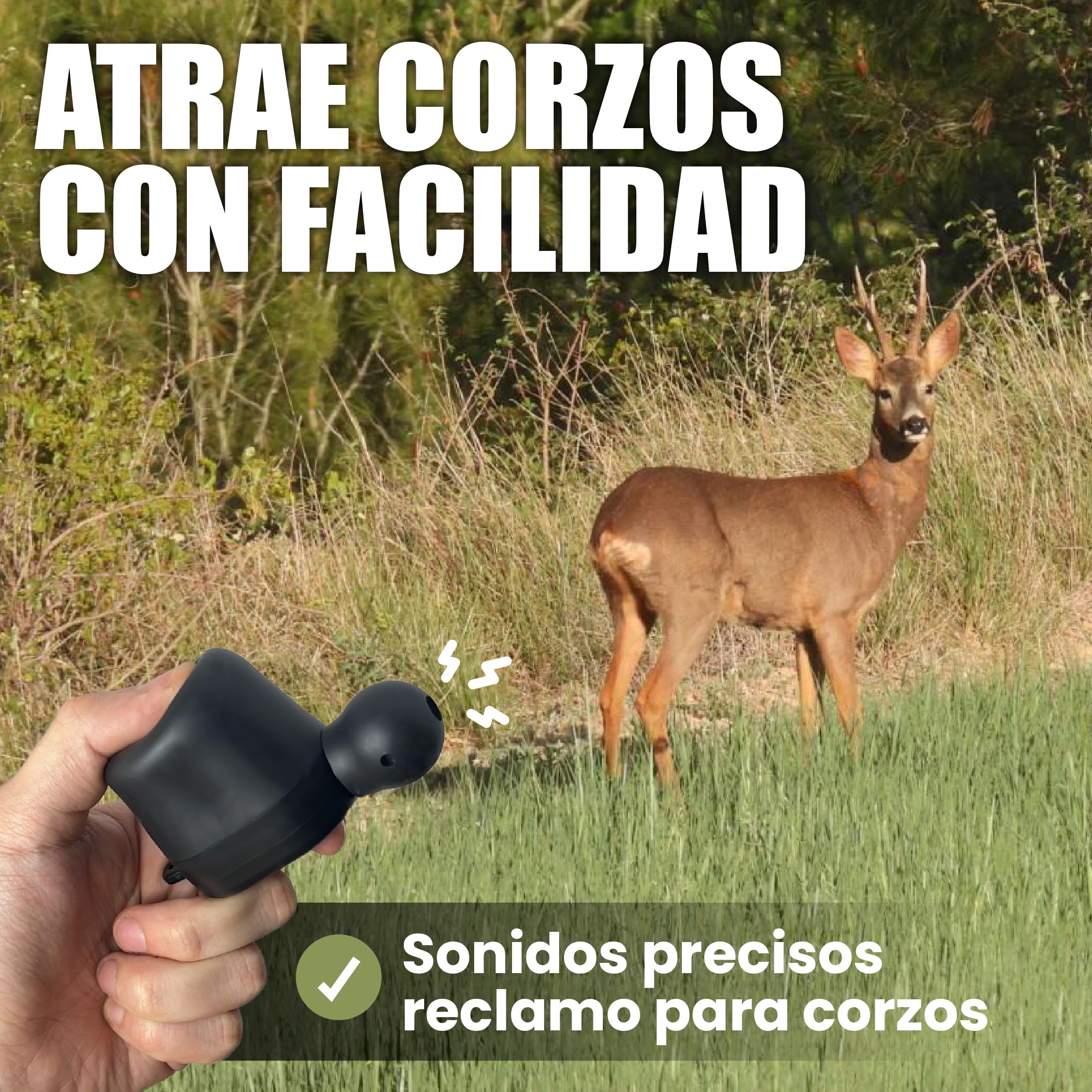 BUTTOLO PARA CORZO Y RECLAMO CORZO. Original Buttolo para corzo en celo, reclamo ideal para atraer y aumentar el éxito del corzo I El Buttolo incluye cuerda y manual instrucciones en varios idiomas. — view 2