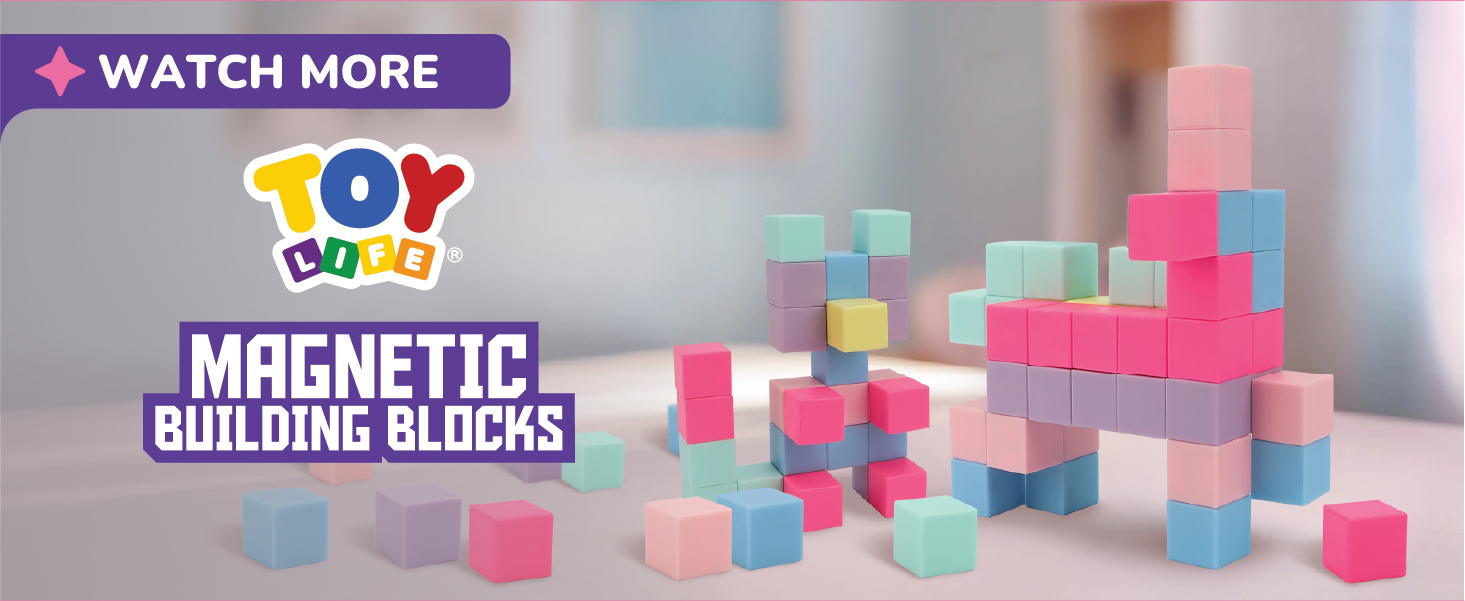 Amazon.com: TOY Life Pastel Magnetic Blocks, 104-Piece STEM Set