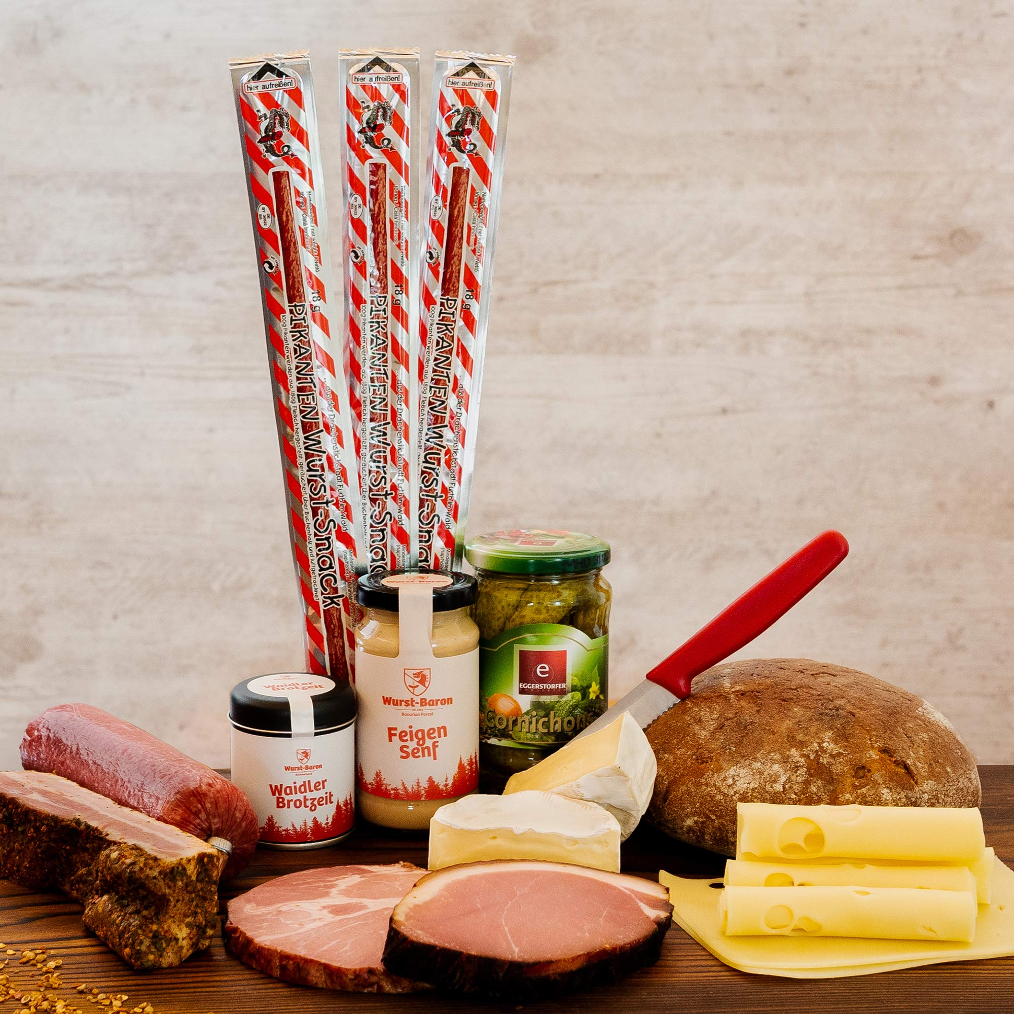 WURSTBARON® Brotzeit-Set - Bayerische Wurstauswahl, Geschenkset mit Vielfältigen Wurstspezialitäten, Ideal für Feiern