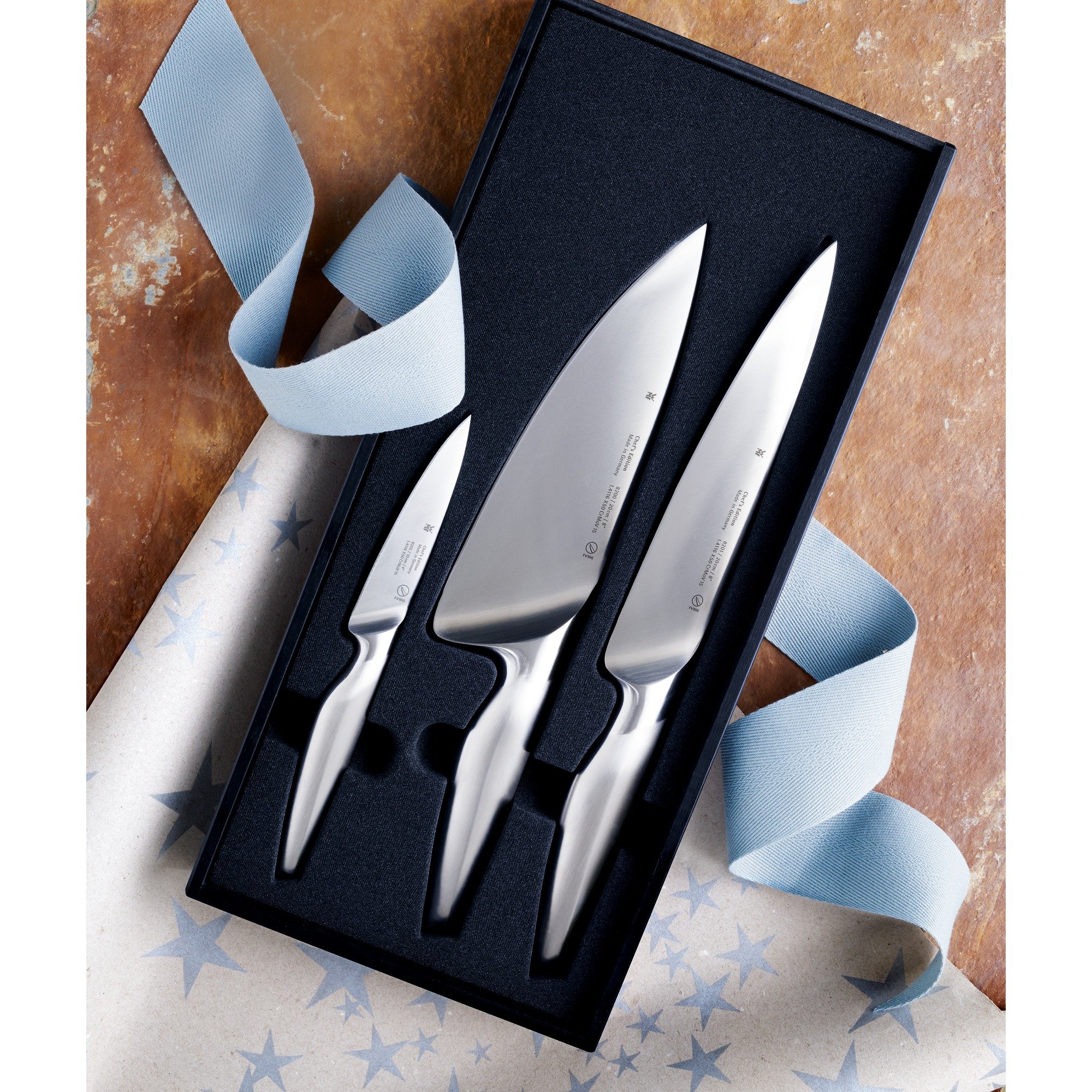 WMF Chef's Edition Allzweckmesser, Spickmesser 21 cm, Küchenmesser Made in Germany, Messer geschmiedet, Performance Cut, Spezialklingenstahl, Holzbox, Klinge 10 cm