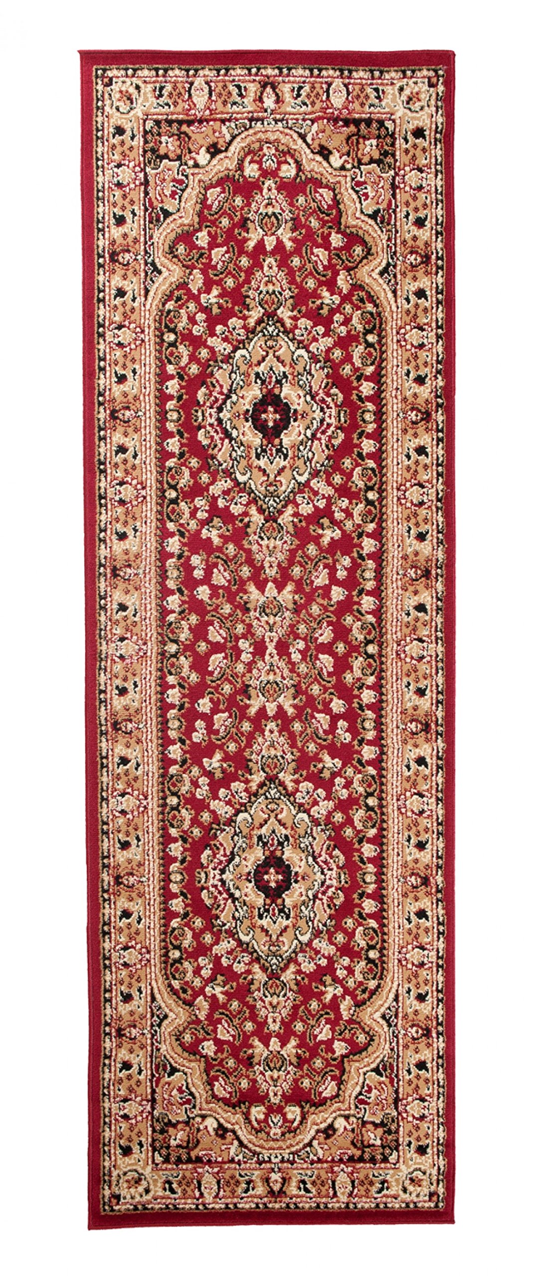 TAPISO Atlas Tappeto Passatoia Camera Corridoio Salotto Soggiorno Tradizionale Rosso Vino Beige Classico Orientale 70 x 200 cm