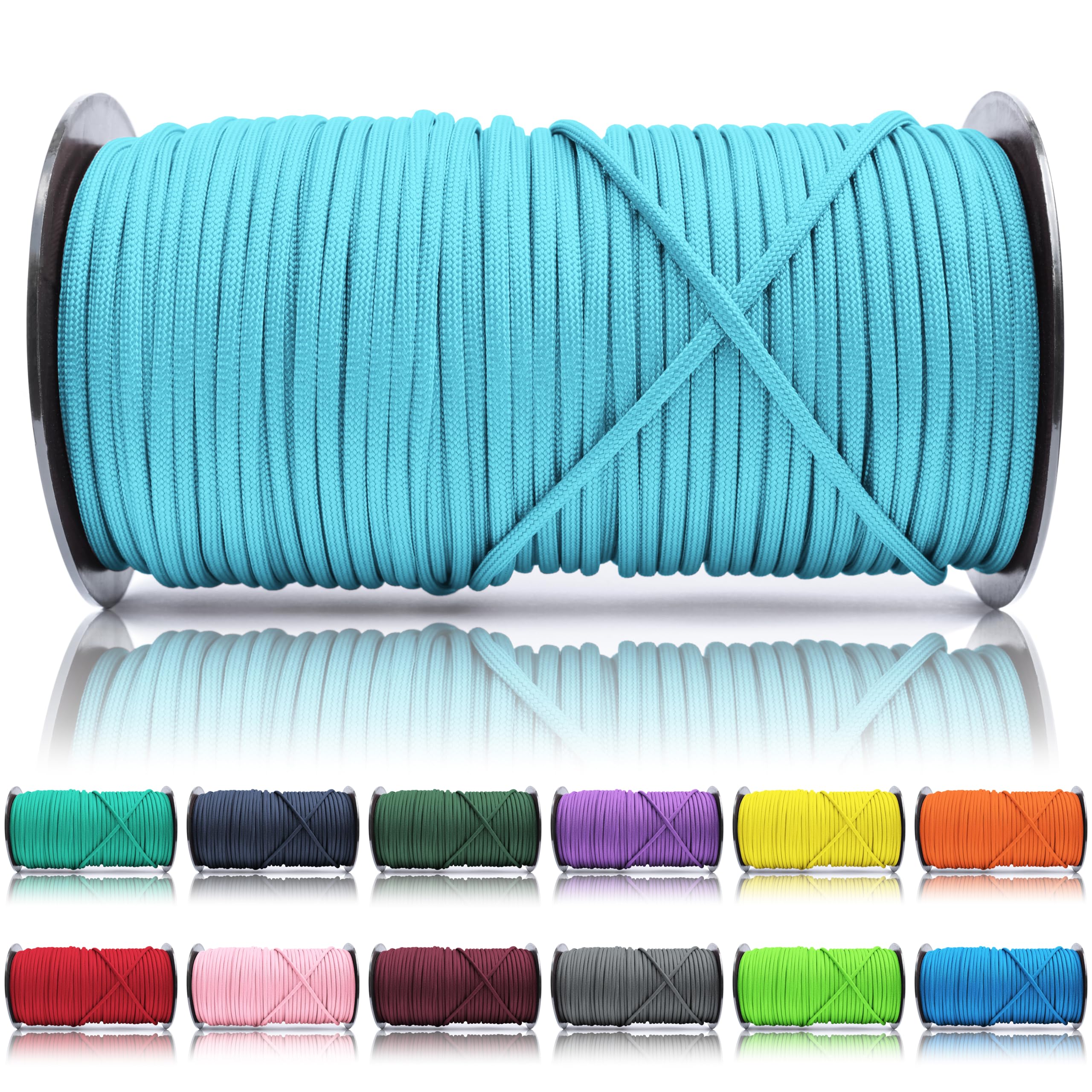 Ganzoo Paracord 550 Tipo 3, Cuerda 4 mm 100 m con 7 hebras Interiores, Funda poliéster/Nylon, para Outdoor Camping Supervivencia, rutas de Trekking, asegurar Tienda, Collar y Correa Perro, Oliva — view 82