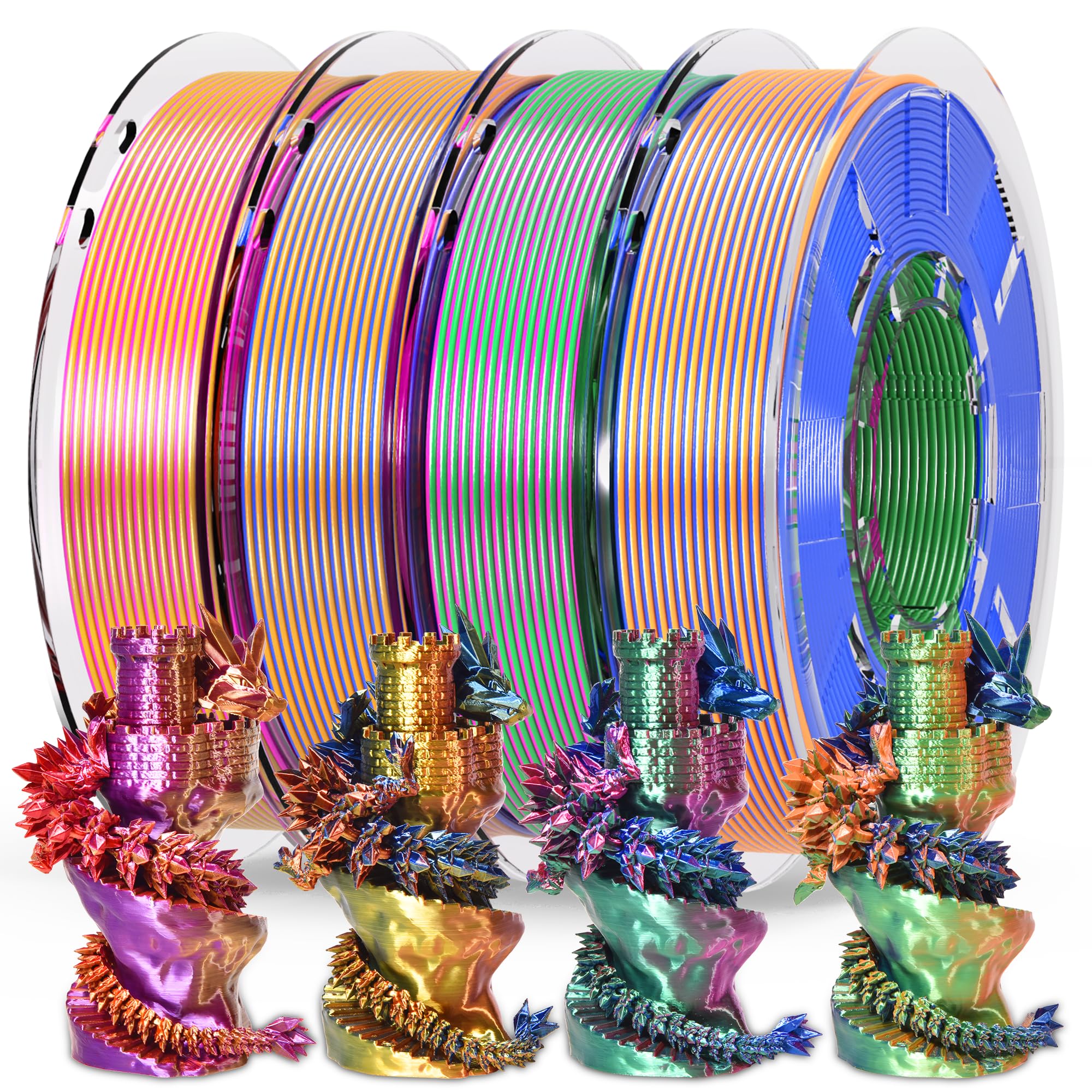 PINBALL Silk Tricolor PLA 3D Printer Filament 1.75mm