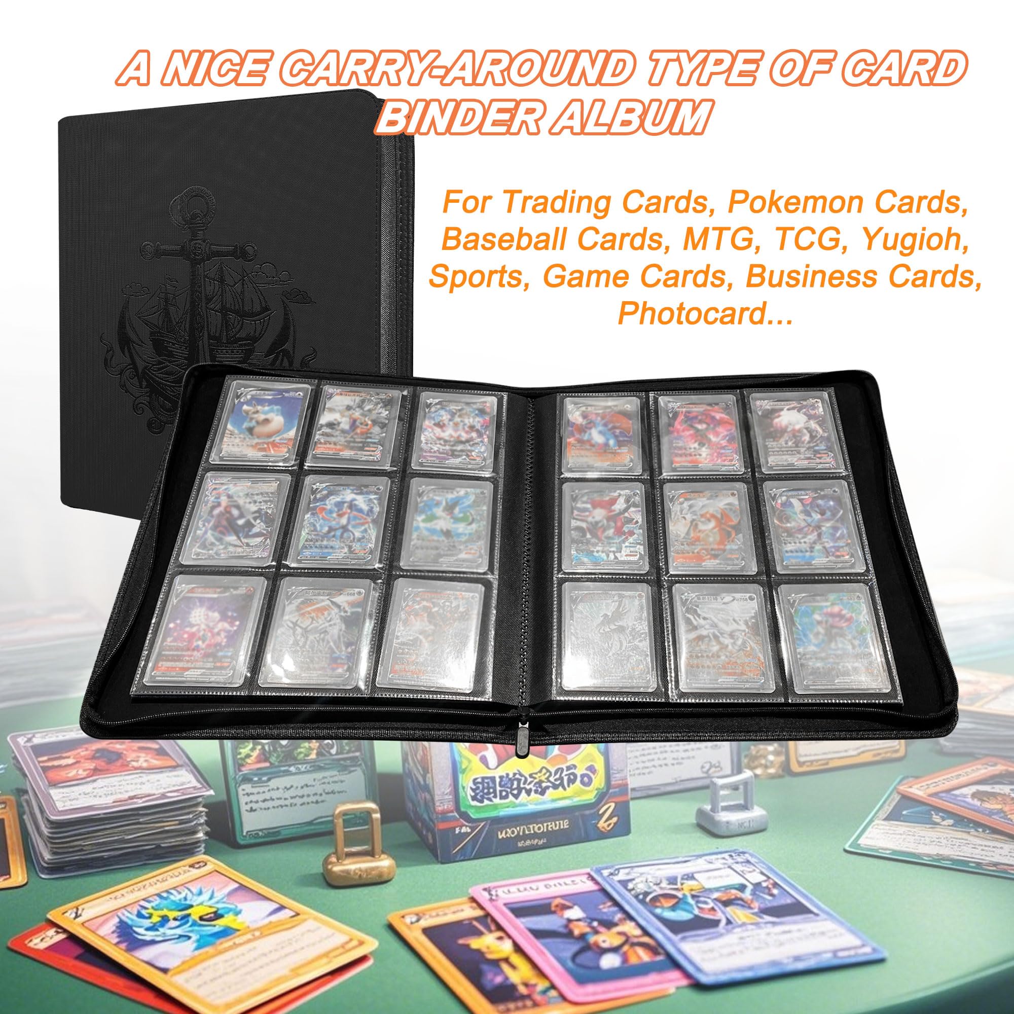 TopLoader - Carpeta de 9 bolsillos, capacidad para 288 tarjetas de 3 x 4 pulgadas, carpeta de colección de tarjetas, álbum de tarjetas coleccionables para MTG, TCG, tarjetas de juego (Classic-01)