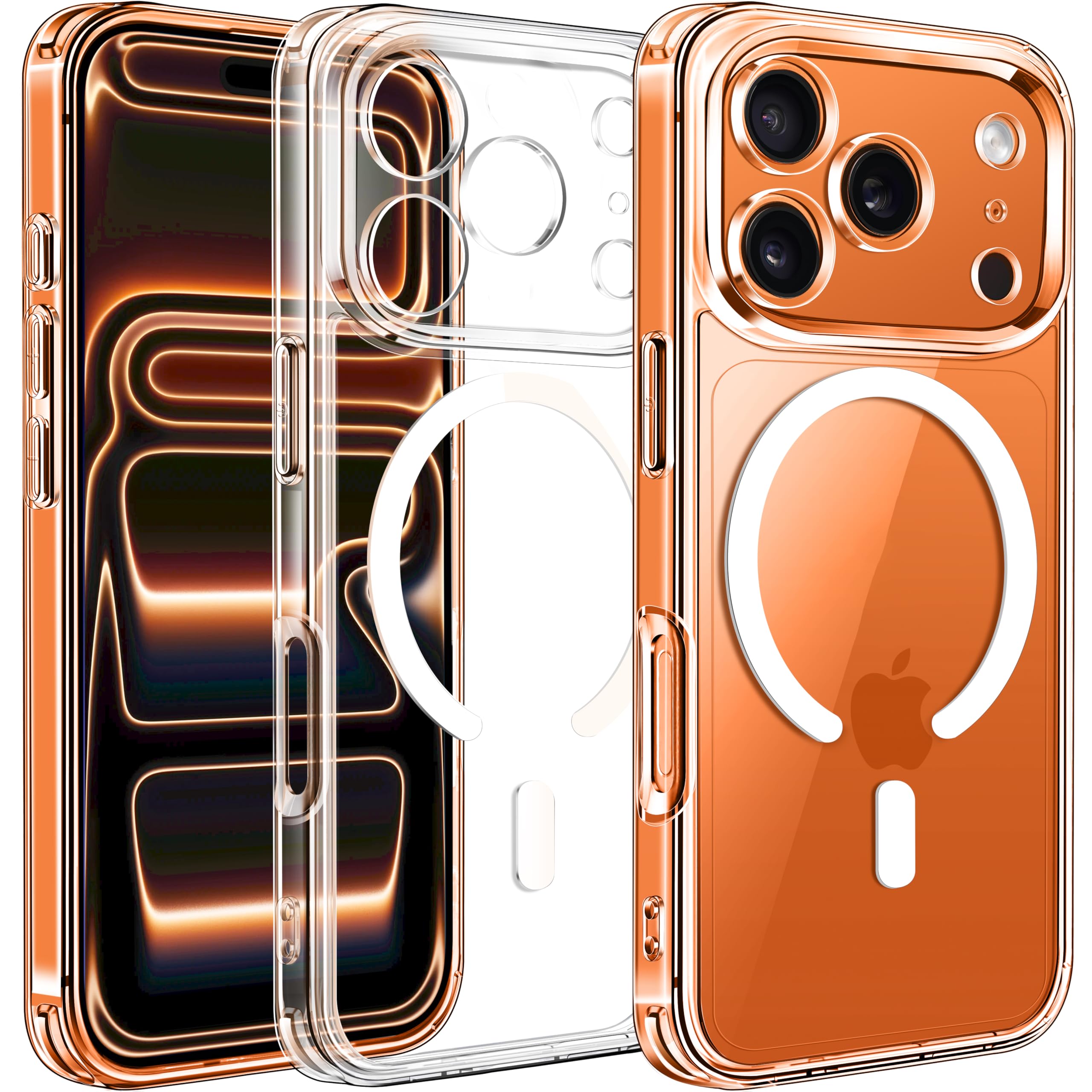 ivoler Klar Magnetisch Hülle für iPhone 17 Pro Max, [Kompatibel mit MagSafe] [Nie Vergilbung] [Militärischer Schutz] Stoßfest Kratzfest Transparent Schutzhülle Durchsichtige Handyhülle Case