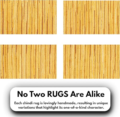 Miniatura 9 de Alfombra de trapo 100% algodón de 3 x 5 pies (36 x 60 pulgadas), alfombra Chindi multicolor, tejida a mano y reversible para sala de estar, cocina,