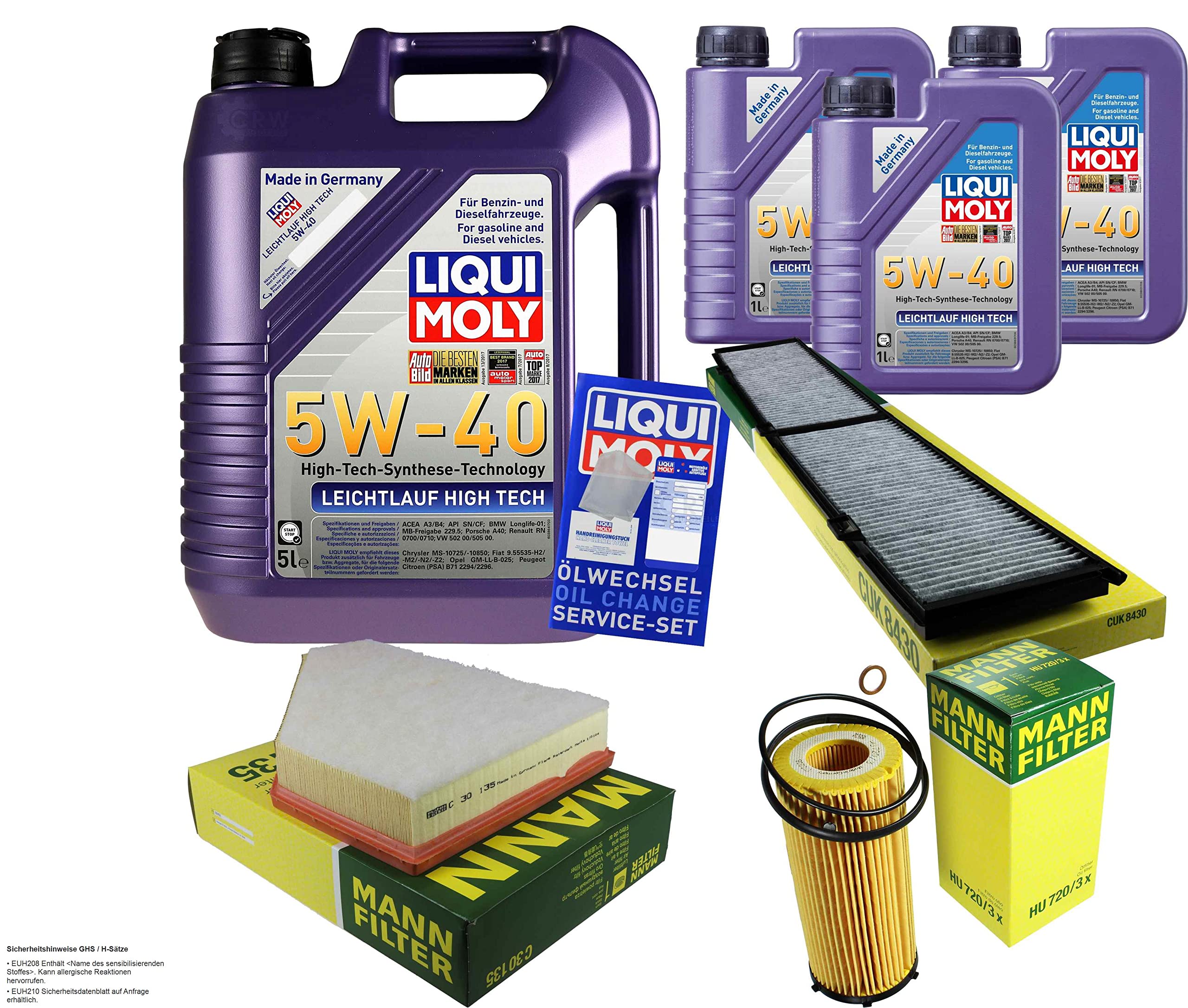 Pacchetto di ispezione 8 L LM LL High Tech 5W-40 + pacchetto filtro uomo 9786665