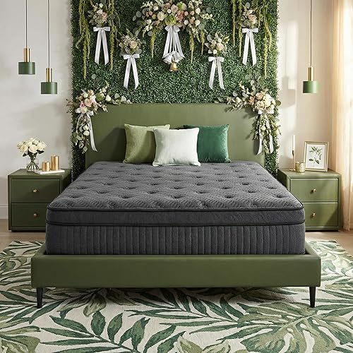 inight Colchón híbrido tamaño King de 12 pulgadas, colchón híbrido King en una caja, espuma viscoelástica de gel y resortes individuales en