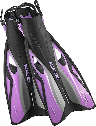 Vista 29 de Phantom Aquatics Rapido Boutique Collection Clareza Three Window Tempered Glass Lens Mask Fin Snorkel Set with Snorkeling Gear Carry Bag