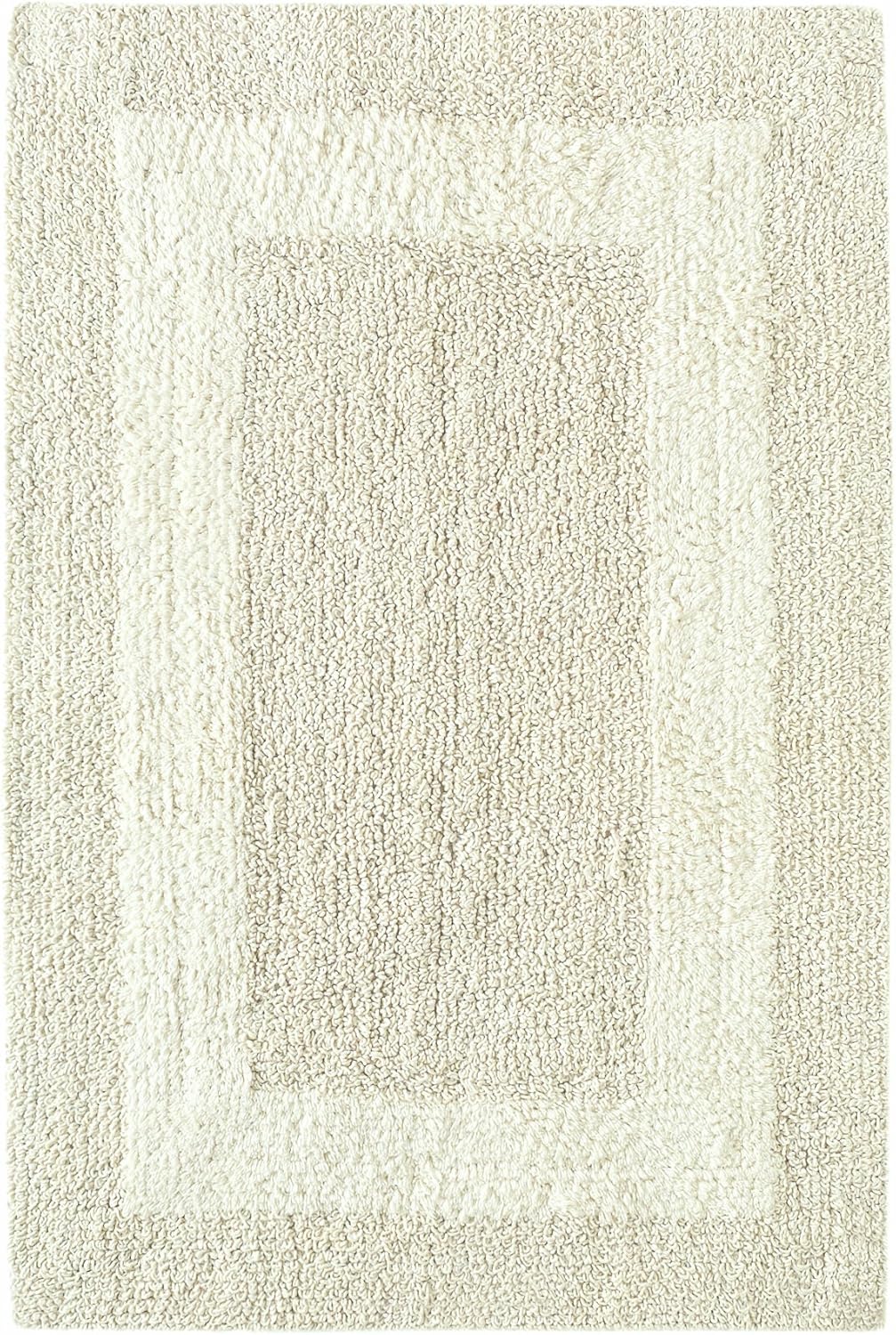 Cotton Craft Reversible Step Out Bath Mat Rug 30x48 Ivory