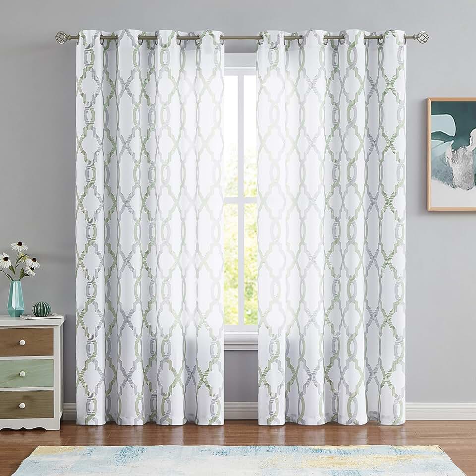 grey green curtains