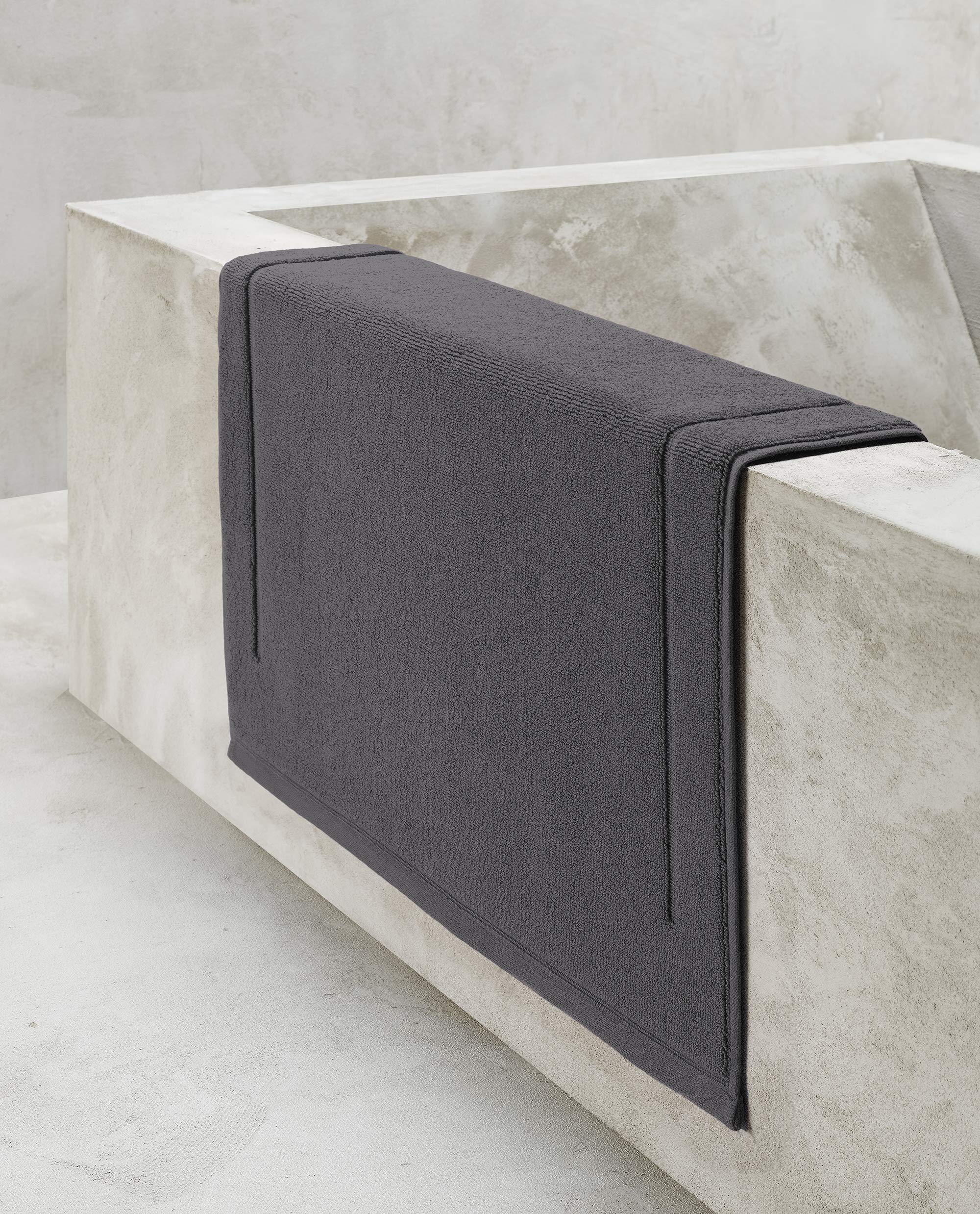De Witte Lietaer Contessa - Tappeto da bagno, in cotone, grigio scuro, 70 x 120 cm