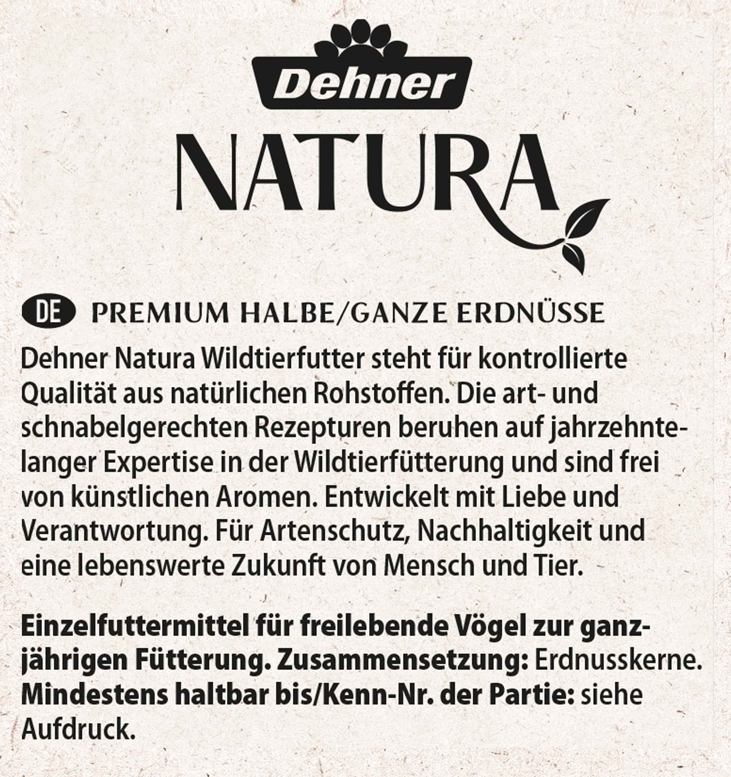 Dehner Natura Mangime per Uccelli Selvatici Arachidi 3,4 kg