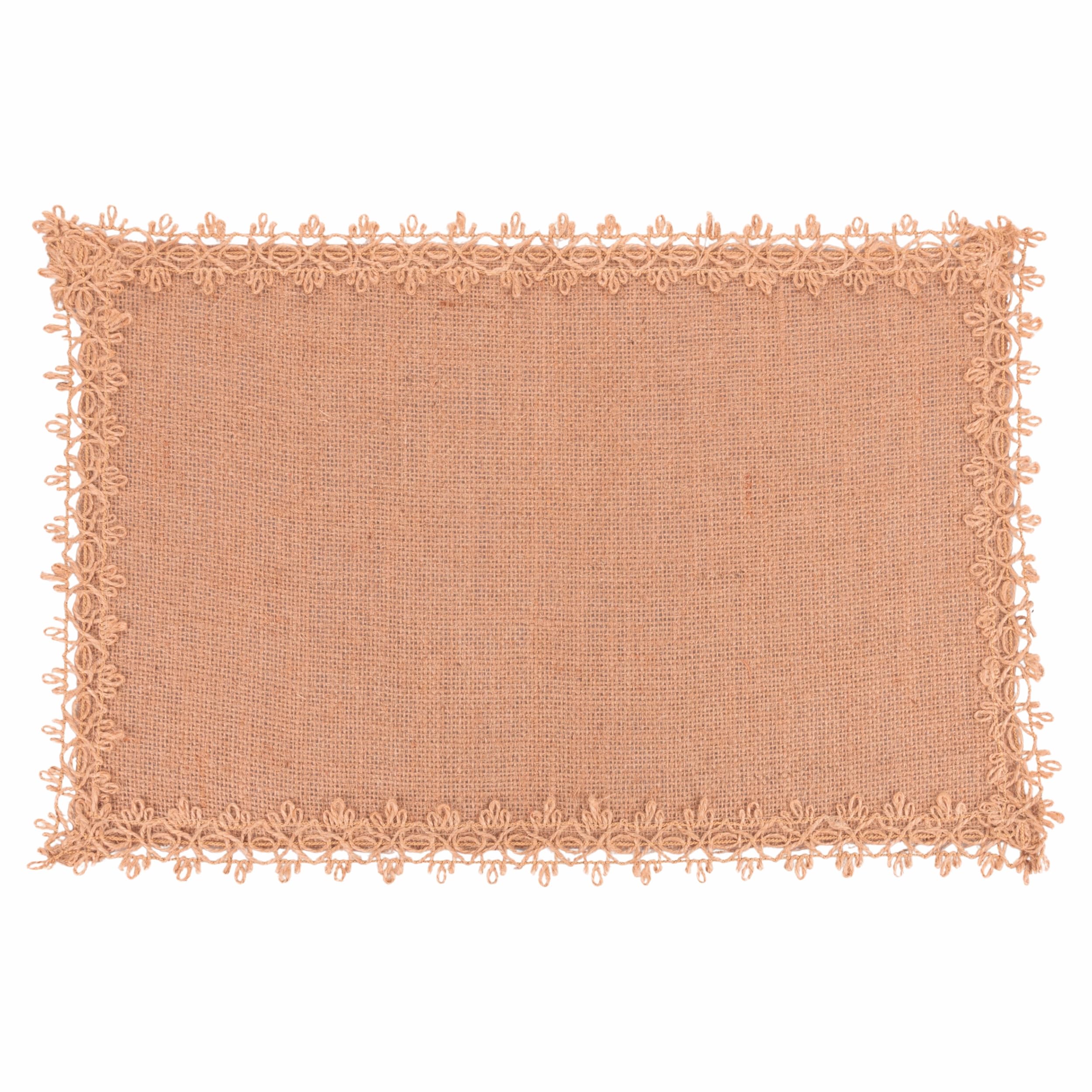 Rectangular Placemat 45 x 30 cm Jute with Embroidered Border