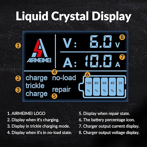 Miniatura 7 de Cargador de batería de coche inteligente 3 en 1 3A6A10A, cargador de batería automotriz 6V12V, cargador de batería de doble voltaje 110V220V