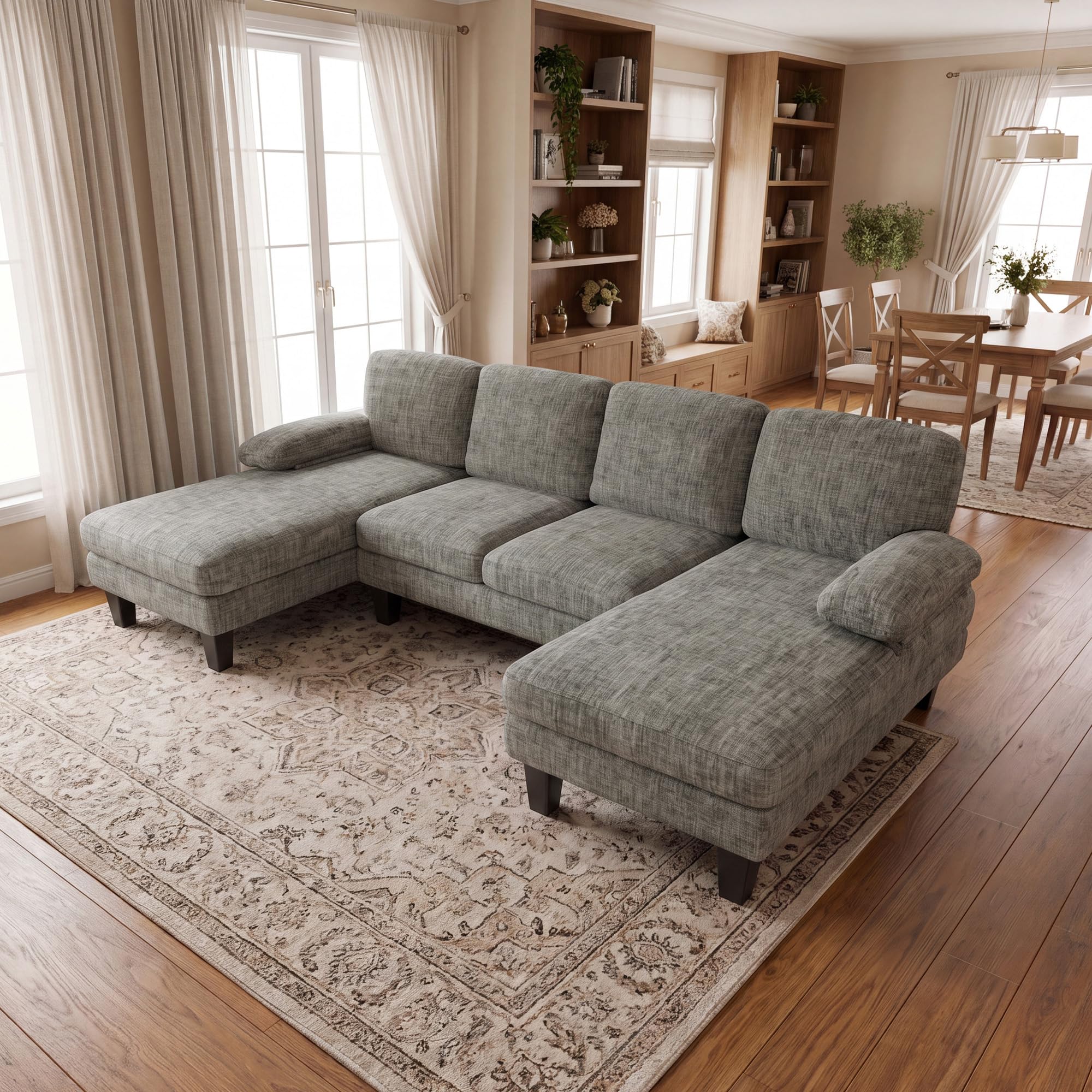 JUMMICO U Shaped Couch Sectional Couches for Living Room